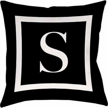 IDG Classic Block Monogram Decorative Pillow - Black