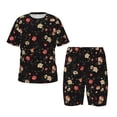 thumbnail image 1 of Gaeub Ensemble de Pyjama 2 Pcs Imprimé Fleurs Rouges et Blanches, Ensemble de Pyjama à Manches Courtes et Pantalon pour Tout-Petits, Vêtements de Nuit d'Été pour Enfants, Garçons Filles, Ensembles de Jammies - Grand, 1 of 6