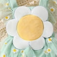 thumbnail image 4 of PatPat Baby Girls Clothes Baby Girl Romper Green Floral 3D Flower Design with Daisy Print Mesh,0-18M, 4 of 7