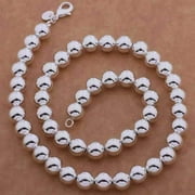 Bold Beads Silver Necklace