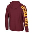 thumbnail image 3 of Men's Colosseum Maroon Arizona State Sun Devils Back in Business Long Sleeve Raglan Hooded T-Shirt, 3 of 3