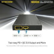 Nitecore NB10000 10000mAh USB/USB-C Quick-Charge Power Bank, Black, 6952506493685