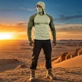 thumbnail image 6 of Trgacdwlo S-4XL Color Block Mens UPF 50+ Sun Protection Hoodie Raglan Long Sleeve Thumb Hole Mens Rash Guard with Face Mask Mens Fishing Shirts, 6 of 10