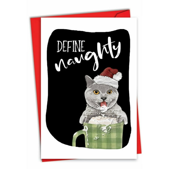 1 Funny Christmas Card with Envelope - Define Naughty C3469XSG