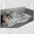 thumbnail image 6 of Adventure Cartoon Soft Flannel Fleece Throw Blanket, Bicycle with and so the Adventure Begins Hand Drawn Phrase, Cozy Plush for Indoor and Outdoor Use, 50" x 70", Pale Pink Beige, by Ambesonne, 6 of 6