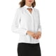 thumbnail image 4 of Blusa de cuello choker para mujer Inspire Chic de manga larga, con cuello de solapa, camisa de trabajo 3XL blanca, 4 of 7