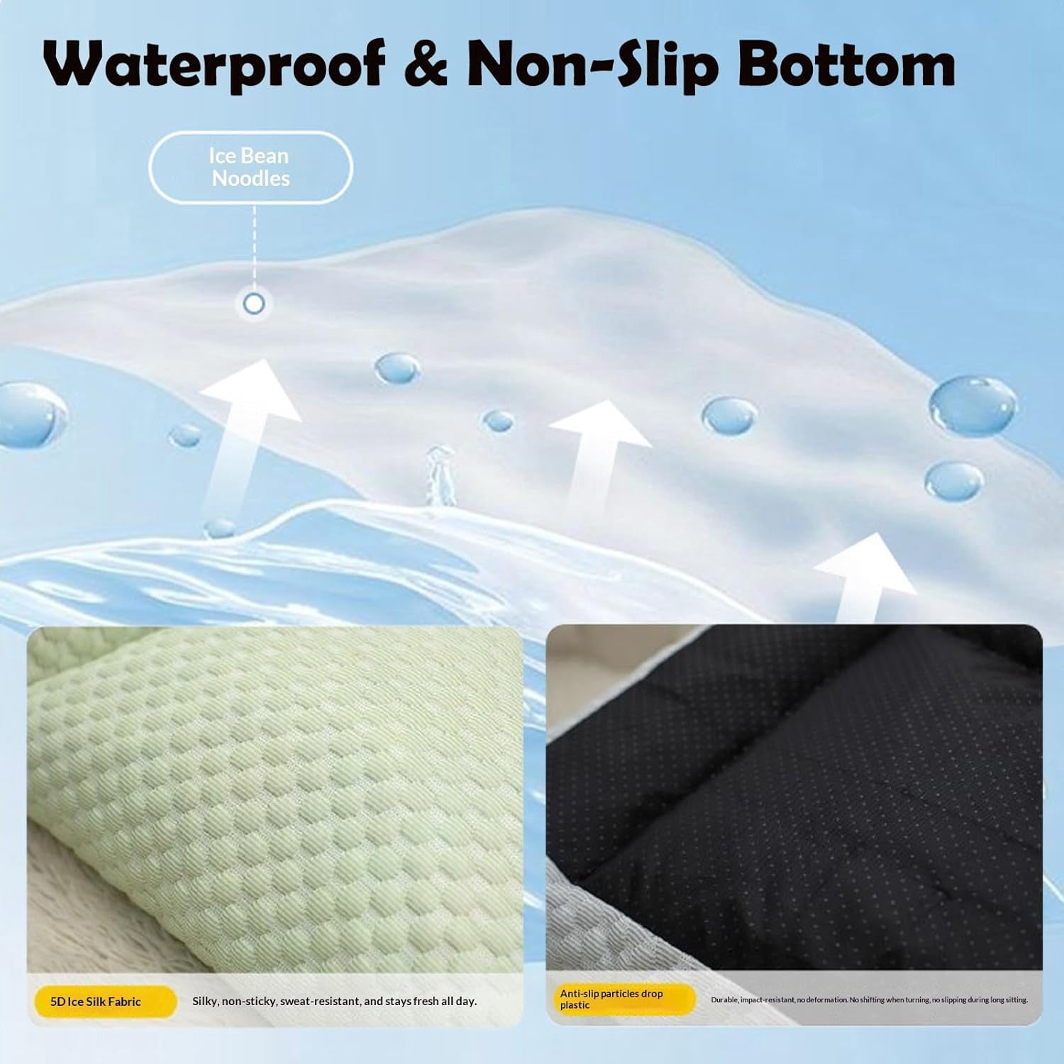 Dog Cooling Sofa Bed, Orthopedic Bolster Dog Sofa Bed, Breathable Sleeping Couch Pet Bed, Waterproof Lining and Nonskid Bottom, for Large Small Dogs & Cats (Blue, XL-35.43 * 21.65 * 9.84 in)