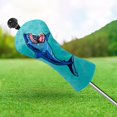 thumbnail image 3 of Funda para palos de golf Macarena de PU con patrón de tiburón para Fairway Woods Driver color azul marino, 3 of 8