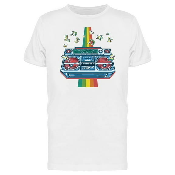 Rainbow Boombox  T-Shirt Men -Image by Shutterstock, Male Large