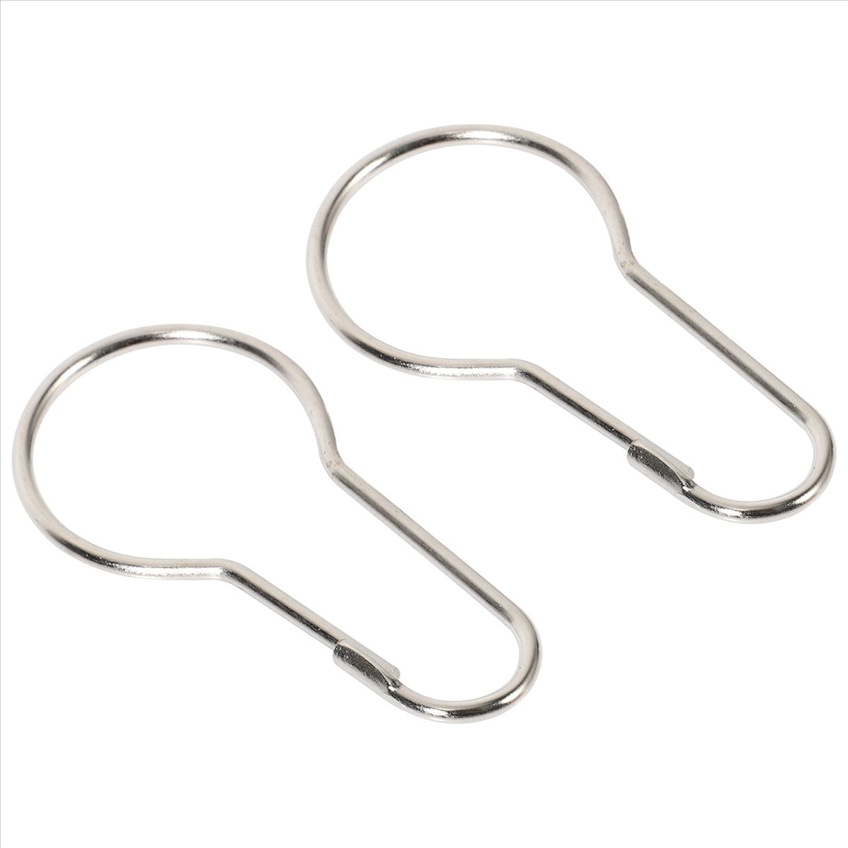 Lot of 200 Iron Shower Curtain Hooks Rings Pear Clips,200 x hook up,silver