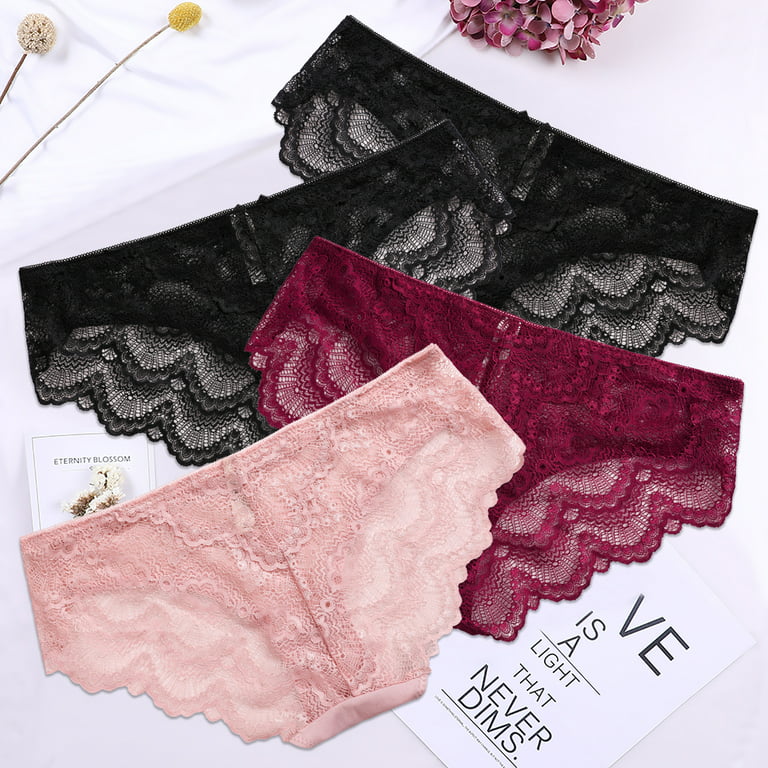 Charmo Womens Plus Size Cotton Underwear Lace Trim Soft Birefs