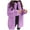 Purple, variant on Women's Winter Faux Fur Coat - Long-Sleeve Lapel Solid Color Warm Outerwear, Black, 4XL