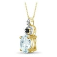 thumbnail image 3 of JewelersClub 1 1/7 Carat T.G.W Aquamarine And Black & White Diamond Accent 14K Gold Over Silver Pendant, 18", 3 of 4