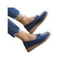 thumbnail image 3 of Woobling Women's Comfortable PU Loafers Casual Round Toe Moccasins Driving Flats Walking Slip On Shoes, 3 of 6