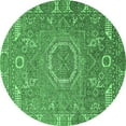 thumbnail image 1 of Ahgly Company Indoor Round Abstract Emerald Green Modern Area Rugs, 4' Round, 1 of 4