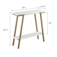 thumbnail image 2 of Bowery Hill Contemporary Wood Hall Console in White with Gold Metal Base, 2 of 8