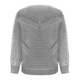 thumbnail image 4 of Byworldtasic Womens Sweaters Striped Sweaters for Women Boat Neck Batwing Sleeve Oversized Pullover Sweater Tops Black, 4 of 5
