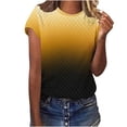 thumbnail image 2 of DailyTrove Women's Ombre Crew Neck Short Sleeve Tee - Gradient Casual T-Shirt, Trendy for Street & Lounge, 2 of 4