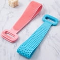 thumbnail image 2 of Silicone Shower Double-Sided Long Handle Artifact Pull Back Strip Bath Towel, 2 of 6