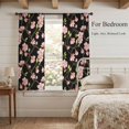 thumbnail image 3 of Floral Vines Sheer Curtains 72 Inch Length 2 Panels Set, Rustic Pink Flowers Leaves Botanical Black Voile Window Treatment Rod Pocket Curtains Sheers Drapes for Bedroom/Living Room/Kitchen 52"x72"x2, 3 of 8