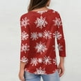 thumbnail image 3 of Fabrcox S-5xl Christmas Tree Printed T Shirts for Women Fall Xxxl Oversized 3/4 Sleeve Tops Round Neck Holiday Tunic Lightweight Basic Tops Watermelon Red XL, 3 of 6