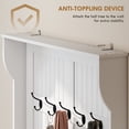thumbnail image 4 of 3-In-1 Entryway Bench with Coat Rack, Hall Tree with Bench and Shoe Storage, 5 Hooks for Hallway Cream White, 4 of 5