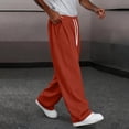thumbnail image 3 of Men's Wide Leg Sweatpants Baggy Casual Drawstring Waist Joggers Lounge Sweat Pants with Pockets Vermilion M, 3 of 6