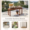 thumbnail image 7 of Hommoo 2-Person Solid Wood Outdoor Patio Bench, Backless Slatted Dining Bench for Porch, Garden & Backyard, Rustic Breathable Seating, Natural, 7 of 7