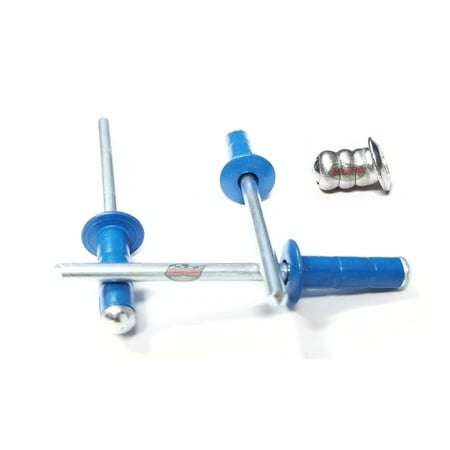 

Chevron Blue 3/16 Aluminum Small Head with Steel Mandrel Multi Grip Pop Rivets Fasteners .275 - .598 Grip Range