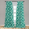 thumbnail image 5 of Ambesonne Easter Bunny Curtains, Rabbit Pattern, Pair of 28"x63", Dark Seafoam Dark Indigo, 5 of 5