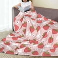 thumbnail image 6 of Honeii Floral Strawberr Print Fleece Blanket - Throw Blanket for Bed, Sofa, Couch, Camping, and Travel , Microplush Ultra Soft Warm Blanket-80"x60", 6 of 7