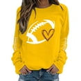 thumbnail image 2 of Yellow Hoodies for Women Funny Football Shirts for Women Football Mom Sweatshirt Women's Crewneck Sweatshirt Going Out Tops, 2 of 4