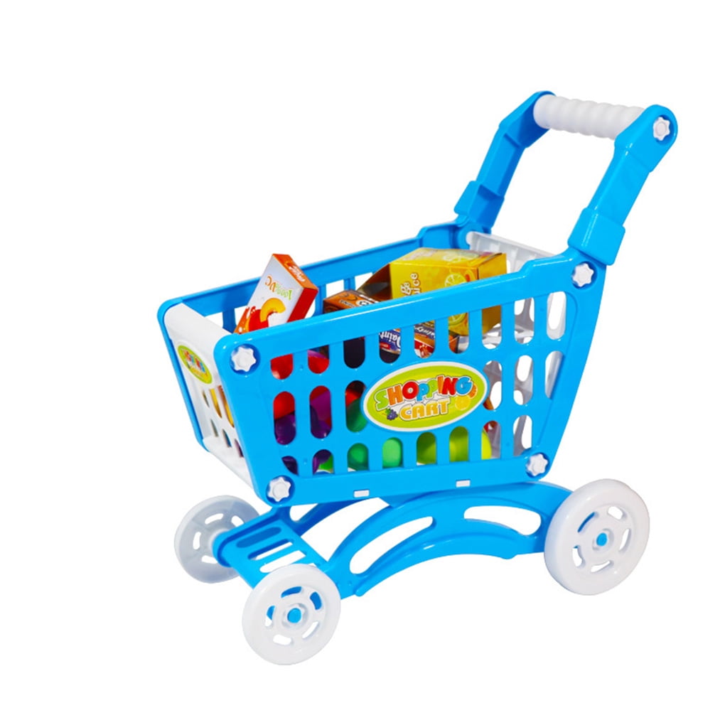 Mini Shopping Cart Trolley Toy Gift for Kids Sky Blue 