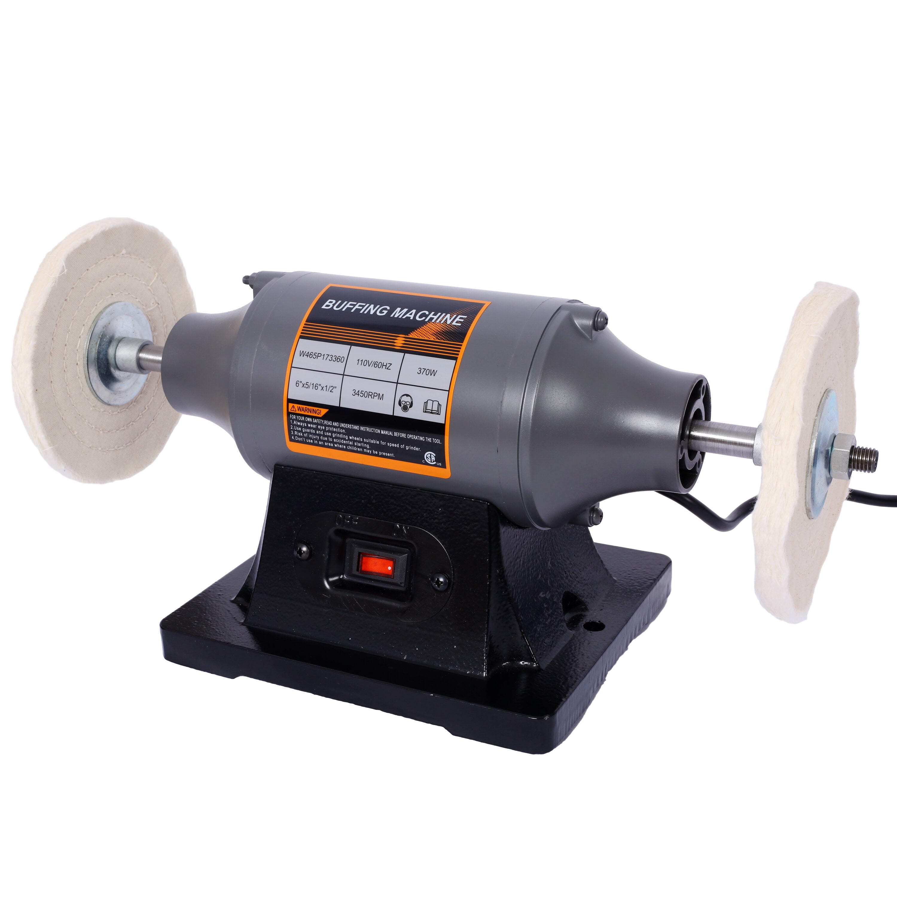 6-Inch Electric Polisher Bench Buffer Grinder - Includes 4PCs 80Ply Thic Buffing Wheels Ideal Benchtop Buffing Machine for Polishing Metal, Jewelry, , Wood, Jade, and Plastic.CSA Certificated