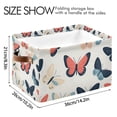 thumbnail image 4 of Yayeee Canvas Storage Basket with Handles for Shelves Fabric Bins Closet Organizer, Beige Butterflies, 4 of 8