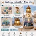 thumbnail image 3 of Beginner-Friendly DIY Lighted Sea Glass-Style Lighthouse Kit, Coastal Mosaic Craft Set with LED Lights, Decorative Pieces, Adhesive, Wood Base, Tools & Instructions, 3 of 7