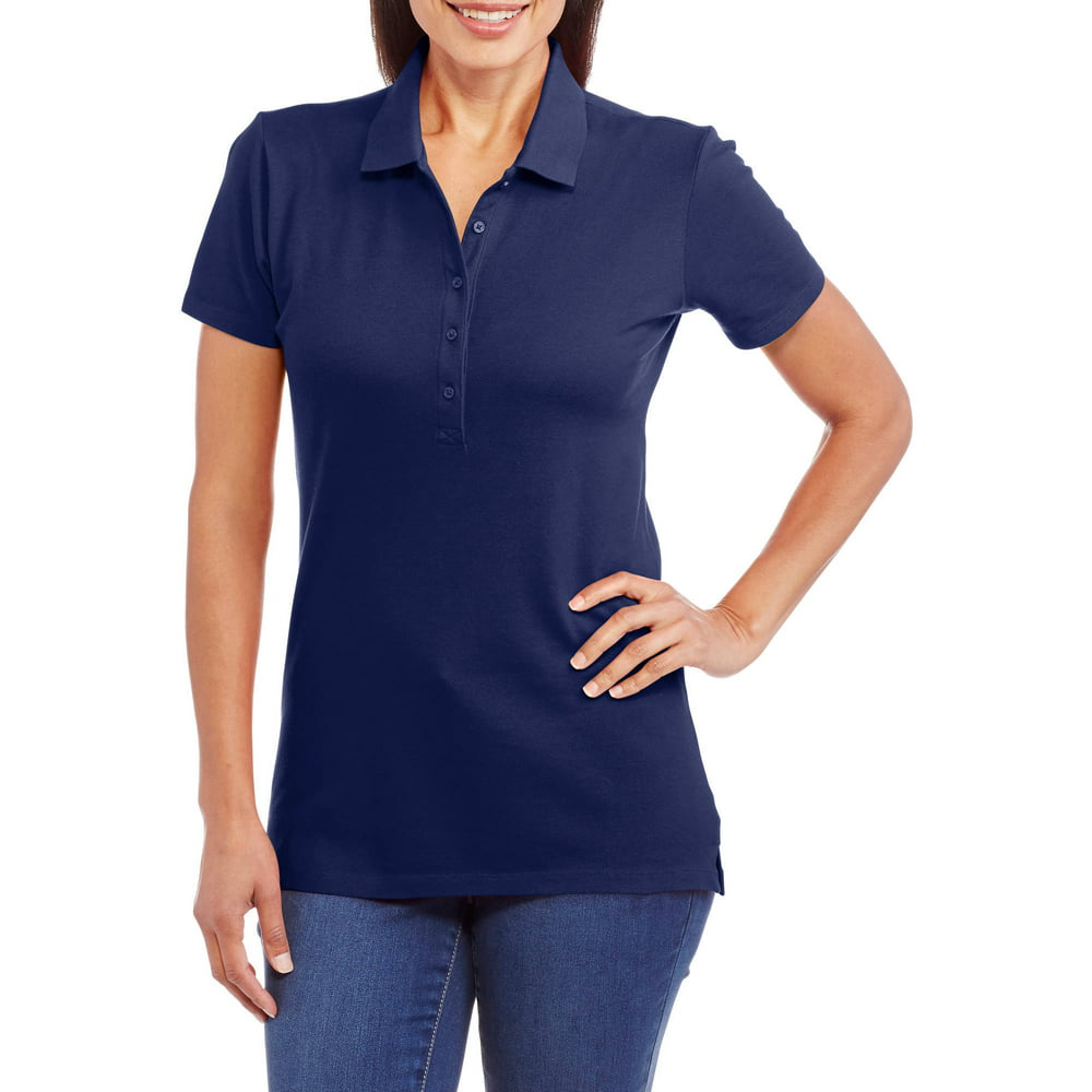 Faded Glory - Women's Short Sleeve Polo - Walmart.com - Walmart.com