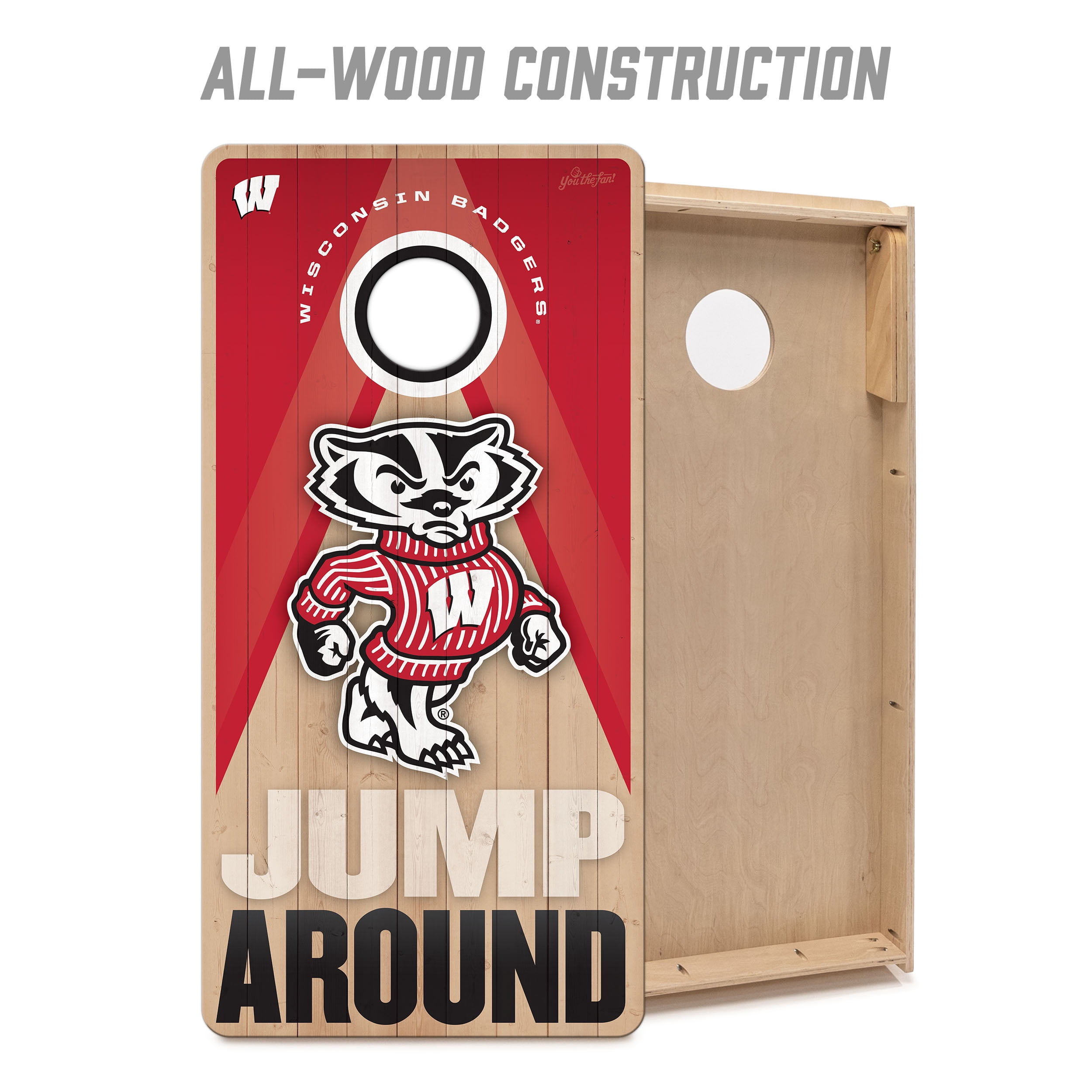 YouTheFan NCAA Wisconsin Badgers 2X4 Slogan Series Cornhole NO BAGS