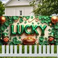 thumbnail image 7 of LUUFILx St Patrick's Day Lucky Coins Backdrop Rainbow Background Shamrock Props Festive Party Decoration Photography Banner Magic Hat Scene, 7 of 7