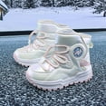 thumbnail image 4 of DMDUOU Boys Girls Winter Snow Boots Teen Lace Up Non-Slip Outdoor Warm Fleece Boots Soft Cozy Hiking Walking Shoes Beige 36, 4 of 7