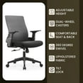 thumbnail image 6 of LeisureMod Brio Modern Office Chair Ergonomic Lumbar Support Computer Chair Adjustable Desk Chair with 360 Degree Swivel and Tilt in Black, 6 of 14