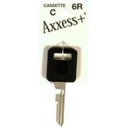 Hillman 87002 Axxess+ Brass Auto Key #6R, Rubberhead, Replacement Key, Nickel Finish