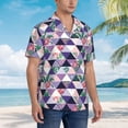 thumbnail image 5 of Fotbe Plaid Flamingo Hawaiian Shirt for Men Unisex Summer Beach Casual Short Sleeve Cotton Linen Button Down Shirts-Medium, 5 of 9