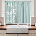 thumbnail image 2 of Ambesonne Nature Kitchen Curtains, Bird Silhouette on Tree, 55"x39", Turquoise White, 2 of 3