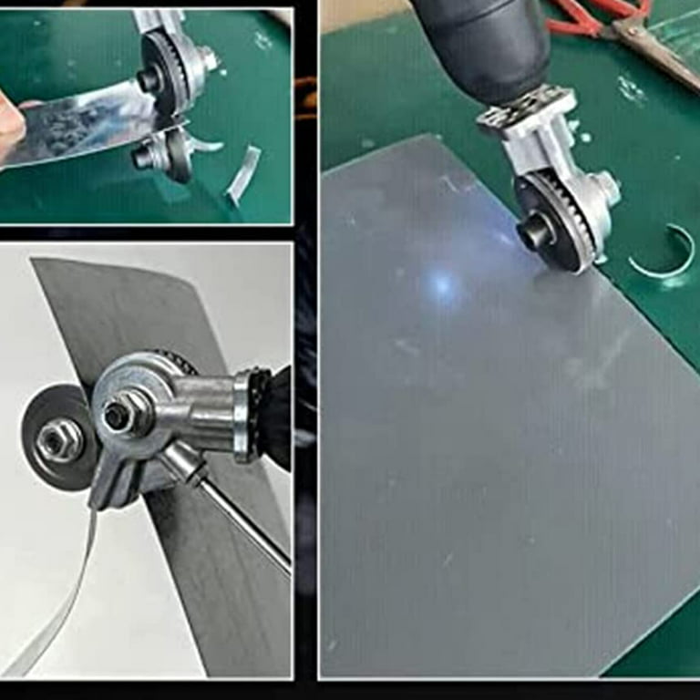 2022 New Electric Drill Plate Cutter,Sheet Metal Cutter Drill  Attachment,Double Headed Sheet Metal Nibbler Cutter,Safe and Durable Metal  Nibbler for Metal Cutting. 