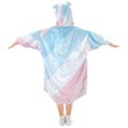 thumbnail image 2 of FORMRS Wearable Blanket Hoodie with Sleeves for Kids Cozy Flannel Sweatshirt, Blue Gradient, 2 of 7
