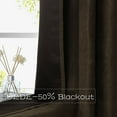 thumbnail image 5 of AZZCIA Coffee Brown Faux Suede Room Darkening Grommet Curtain Panels, 2 Panels, 55"W x 84"L, 5 of 6