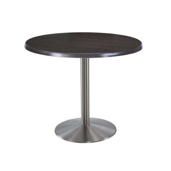 Holland 36" Stainless Round Base Round Table in 36" Charcoal Top