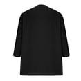 thumbnail image 5 of Linen Tops for Women Plus Size Gauze Summer Shirts V Neck Short Sleeve Button Blouses Loose Fit Casual Dressy Tunics Black XL, 5 of 8