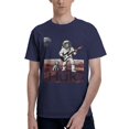 thumbnail image 3 of Men Retro Space Skeleton Astronaut Guitar Graphic T-Shirt, Mars Rover Dog HUK Print Crew Neck Poly Cotton Casual Short Sleeve Tee, 3 of 8